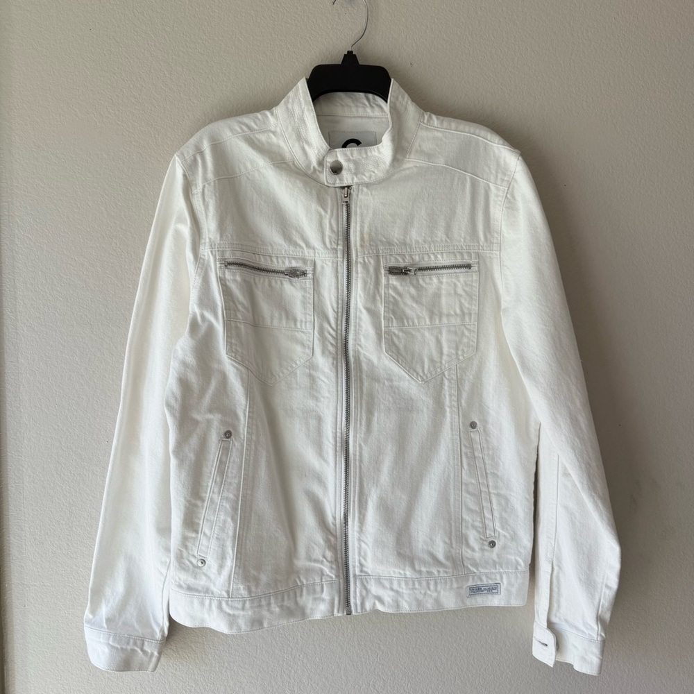Men’s White Jean Denim Jacket - G by Guess - Size Large